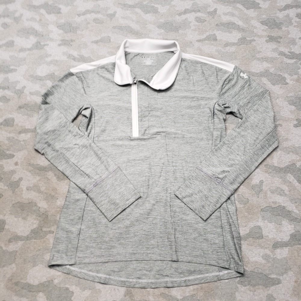 Under Armour Top Womens XS Gray Loose Long Sleeve Quarter Zip Activewear